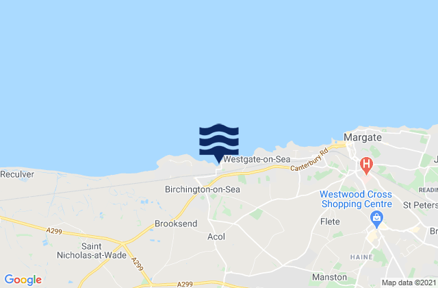 Mapa da tábua de marés em Epple Bay Beach, United Kingdom
