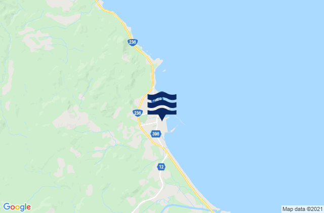 Mapa da tábua de marés em Esashi Byochi, Japan