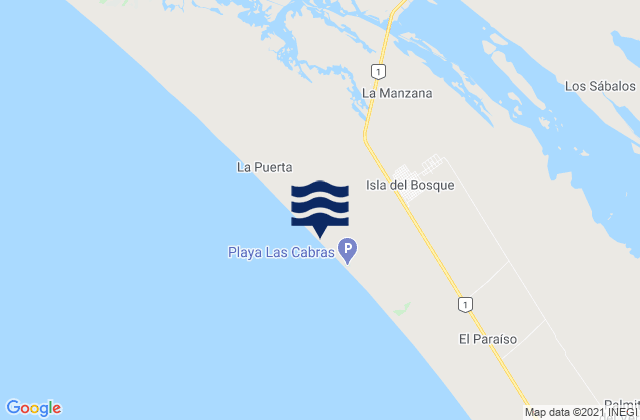 Mapa da tábua de marés em Escuinapa, Mexico
