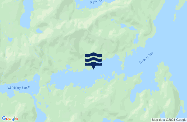 Mapa da tábua de marés em Eshamy Lagoon, United States