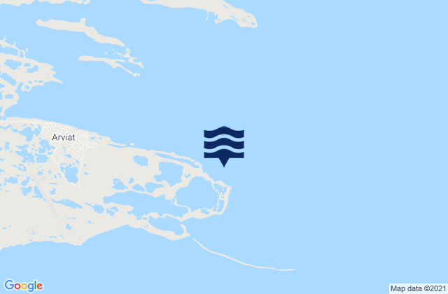 Mapa da tábua de marés em Eskimo Point, Canada