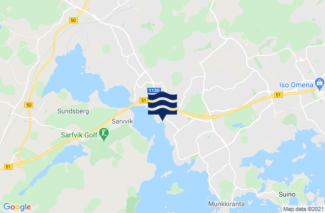 Mapa da tábua de marés em Espoo, Finland