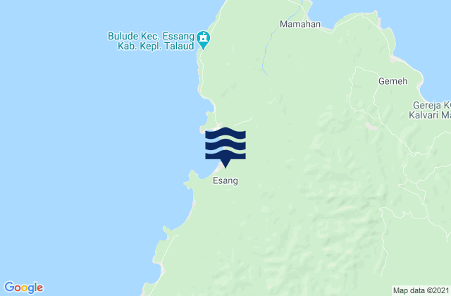 Mapa da tábua de marés em Essang, Indonesia