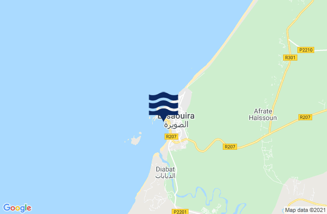 Mapa da tábua de marés em Essaouira, Morocco