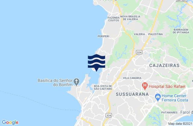 Mapa da tábua de marés em Estaleiro Reef, Brazil