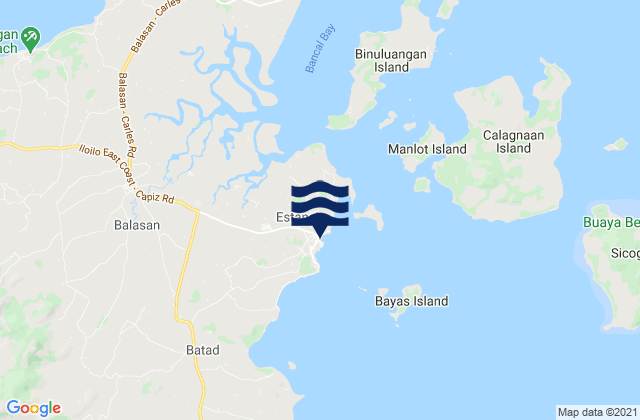 Mapa da tábua de marés em Estancia, Philippines