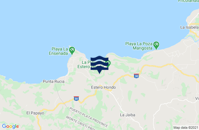 Mapa da tábua de marés em Estero Hondo, Dominican Republic
