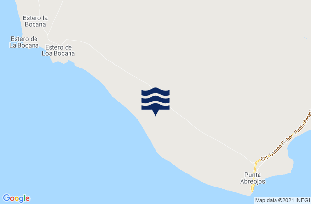 Mapa da tábua de marés em Estero la Bocana, Mexico