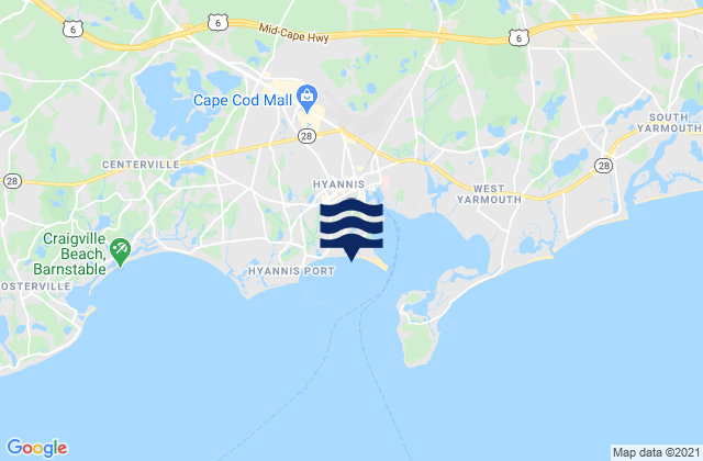 Mapa da tábua de marés em Estey Avenue Beach, United States