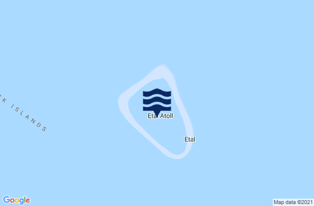 Mapa da tábua de marés em Ettal, Micronesia