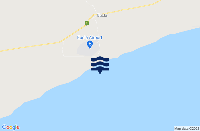 Mapa da tábua de marés em Eucla, Australia