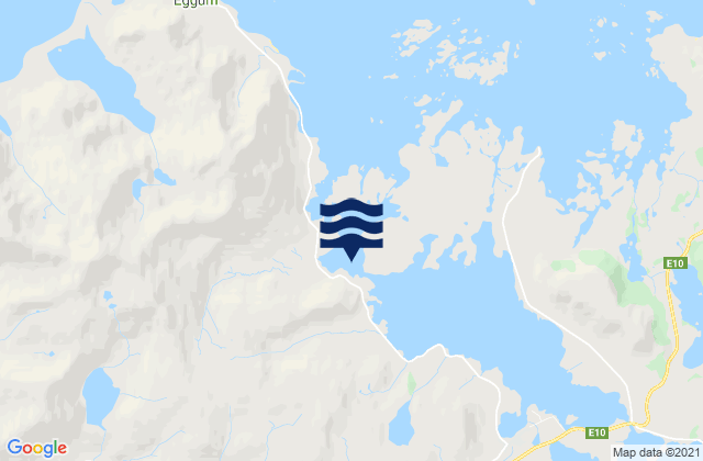 Mapa da tábua de marés em Evjen, Norway
