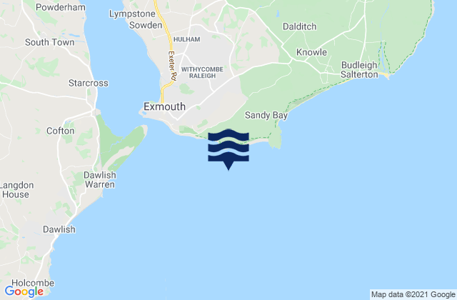 Mapa da tábua de marés em Exmouth (Approaches), United Kingdom
