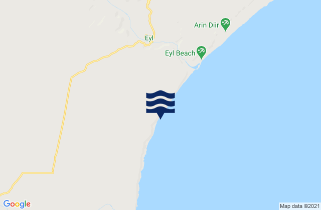 Mapa da tábua de marés em Eyl, Somalia