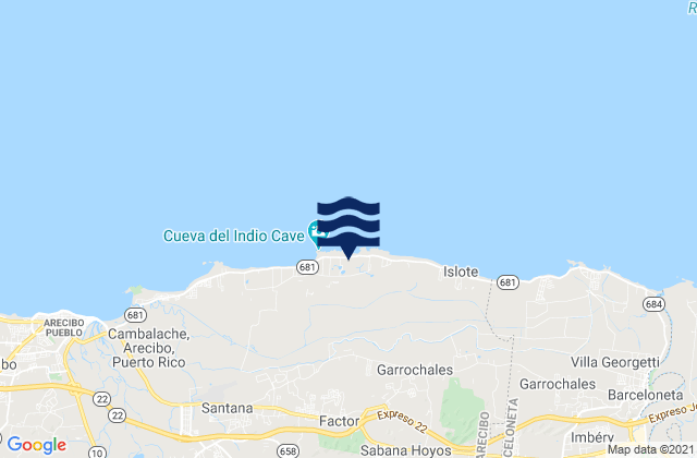 Mapa da tábua de marés em Factor Barrio, Puerto Rico