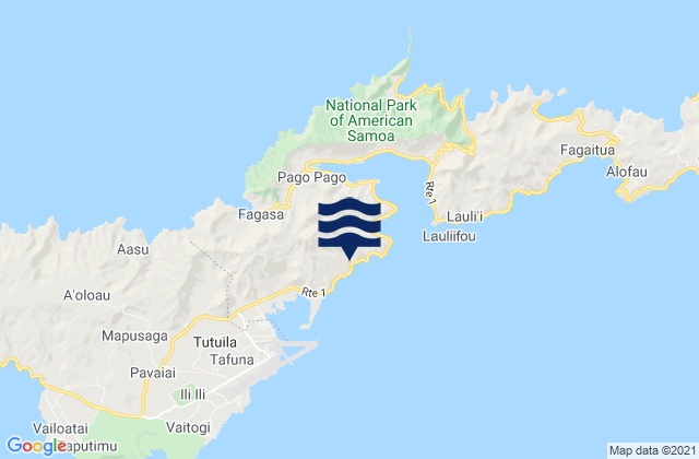 Mapa da tábua de marés em Faganeanea, American Samoa