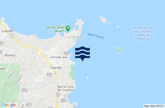 Mapa da tábua de marés em Fajardo Harbor (channel), Puerto Rico