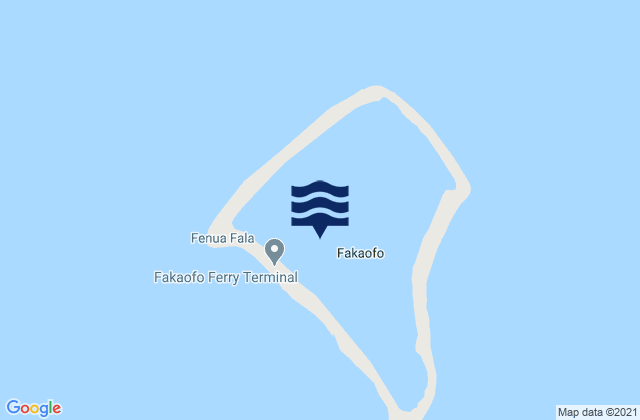 Mapa da tábua de marés em Fakaofo, Tokelau