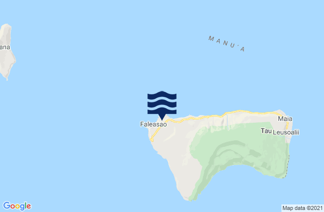 Mapa da tábua de marés em Faleasao County, American Samoa
