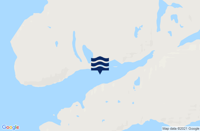 Mapa da tábua de marés em False Strait, Canada