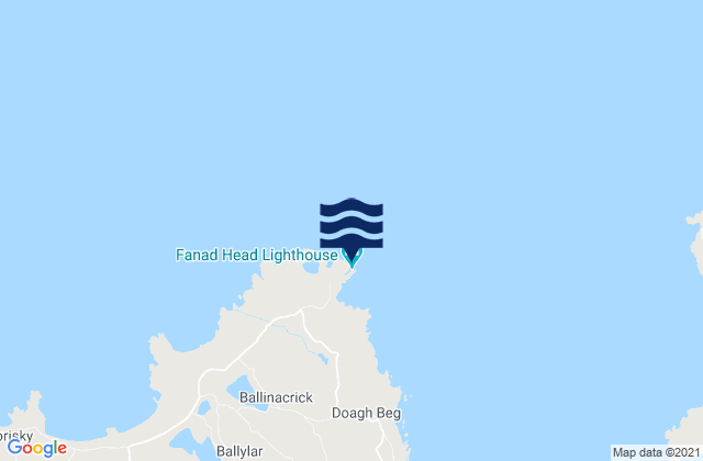 Mapa da tábua de marés em Fanad Head, Ireland