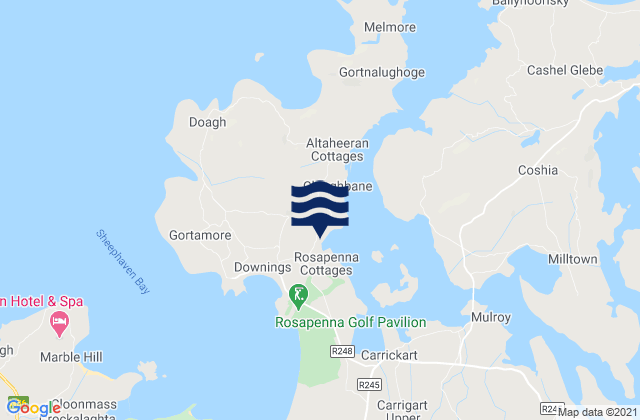 Mapa da tábua de marés em Fannys Bay, Ireland