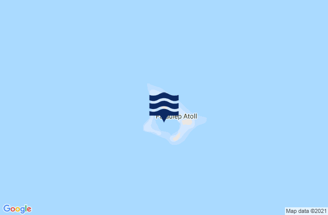 Mapa da tábua de marés em Faraulep, Micronesia