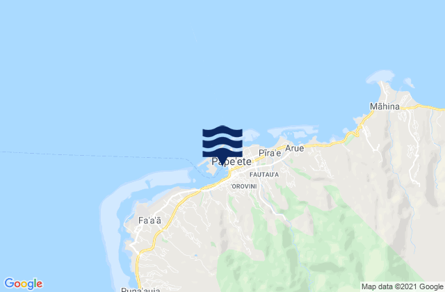 Mapa da tábua de marés em Fare Ute Point, French Polynesia