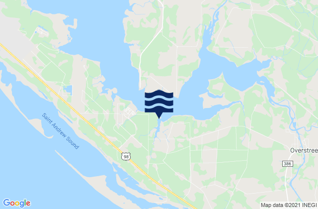Mapa da tábua de marés em Farmdale East Bay, United States