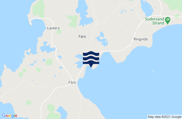 Mapa da tábua de marés em Faro, Sweden