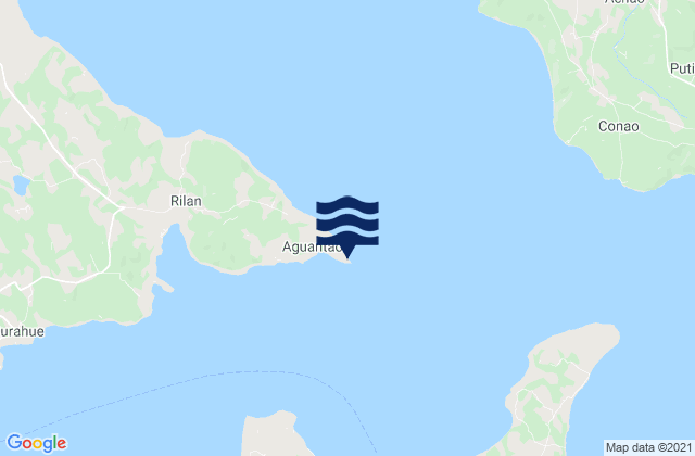 Mapa da tábua de marés em Faro Punta Aguantao, Chile
