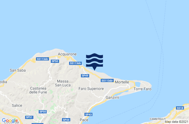 Mapa da tábua de marés em Faro Superiore, Italy