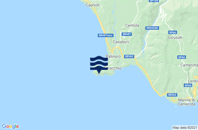 Mapa da tábua de marés em Faro di Capo Palinuro, Italy