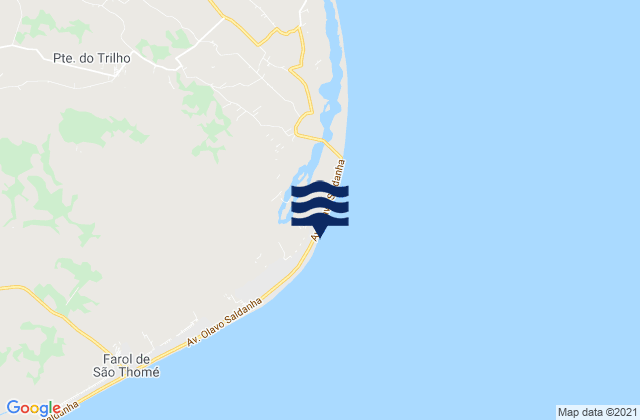Mapa da tábua de marés em Farol de Açu, Brazil