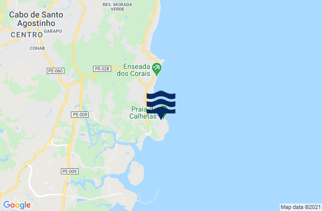 Mapa da tábua de marés em Farol de Nazaré, Brazil