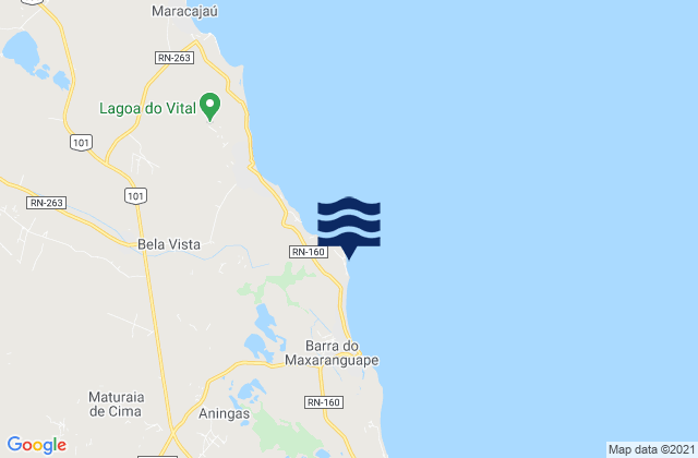 Mapa da tábua de marés em Farol de São Roque, Brazil