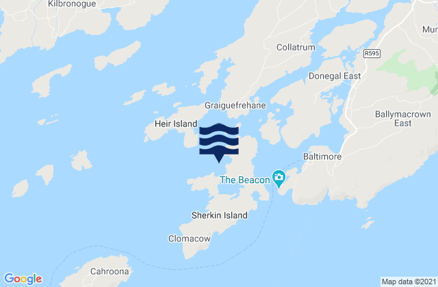 Mapa da tábua de marés em Farranacoush, Ireland