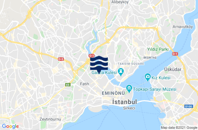Mapa da tábua de marés em Fatih, Turkey