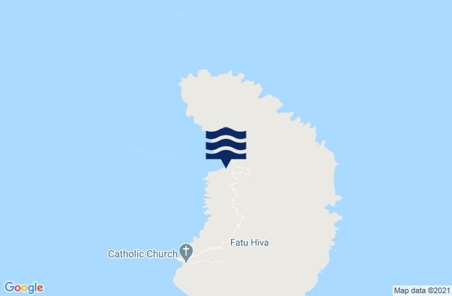 Mapa da tábua de marés em Fatu-Hiva, French Polynesia
