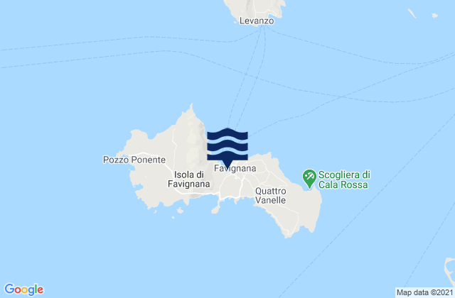 Mapa da tábua de marés em Favignana, Italy