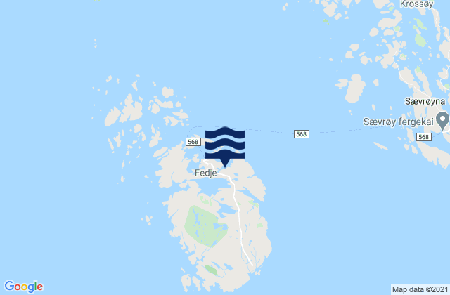 Mapa da tábua de marés em Fedje, Norway
