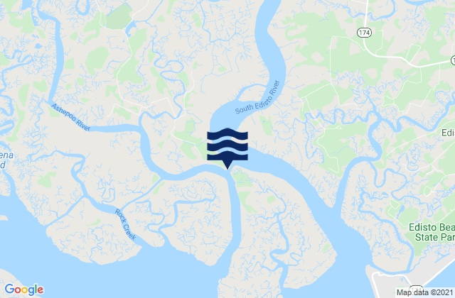 Mapa da tábua de marés em Fenwick Island Cut South Edisto River, United States