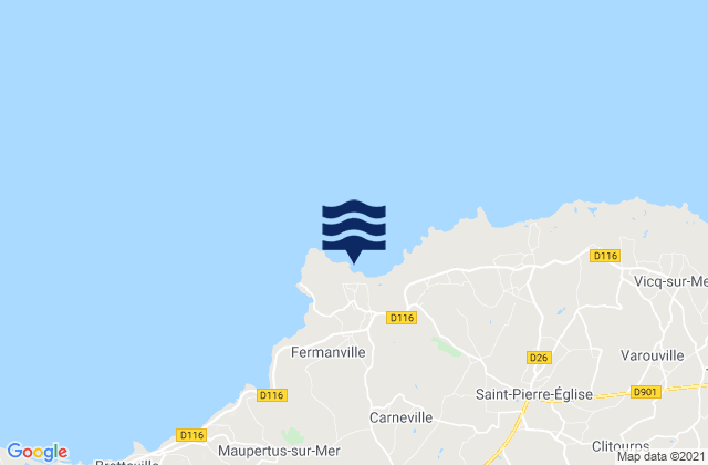 Mapa da tábua de marés em Fermanville, France