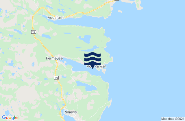 Mapa da tábua de marés em Fermeuse Harbour, Canada