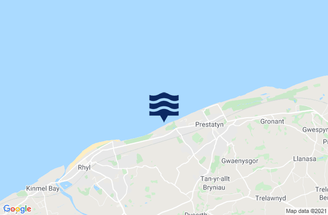 Mapa da tábua de marés em Ffrith Beach, United Kingdom