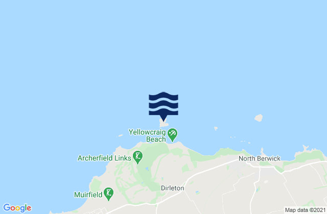 Mapa da tábua de marés em Fidra, United Kingdom