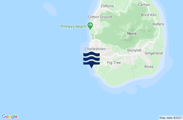 Mapa da tábua de marés em Fig Tree, Saint Kitts and Nevis