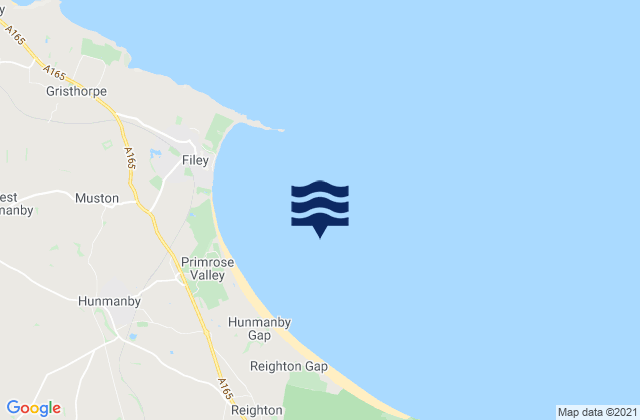 Mapa da tábua de marés em Filey Bay, United Kingdom