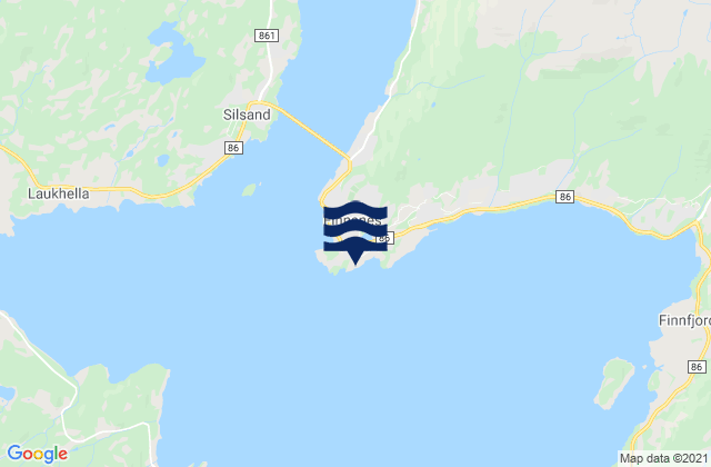Mapa da tábua de marés em Finnsnes, Norway