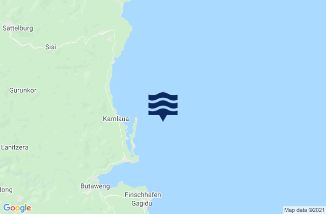 Mapa da tábua de marés em Finsch Harbor, Papua New Guinea